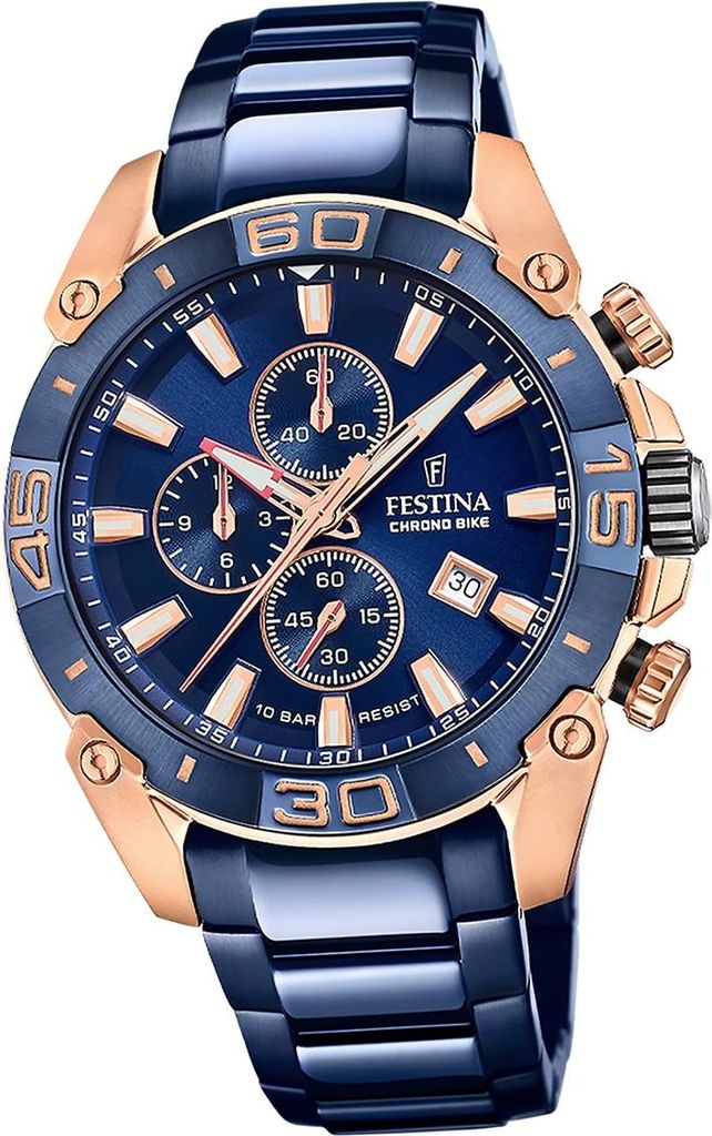 Festina Herrenuhr Chrono Bike Armbanduhr Edelstahl blau D2UF20711/1