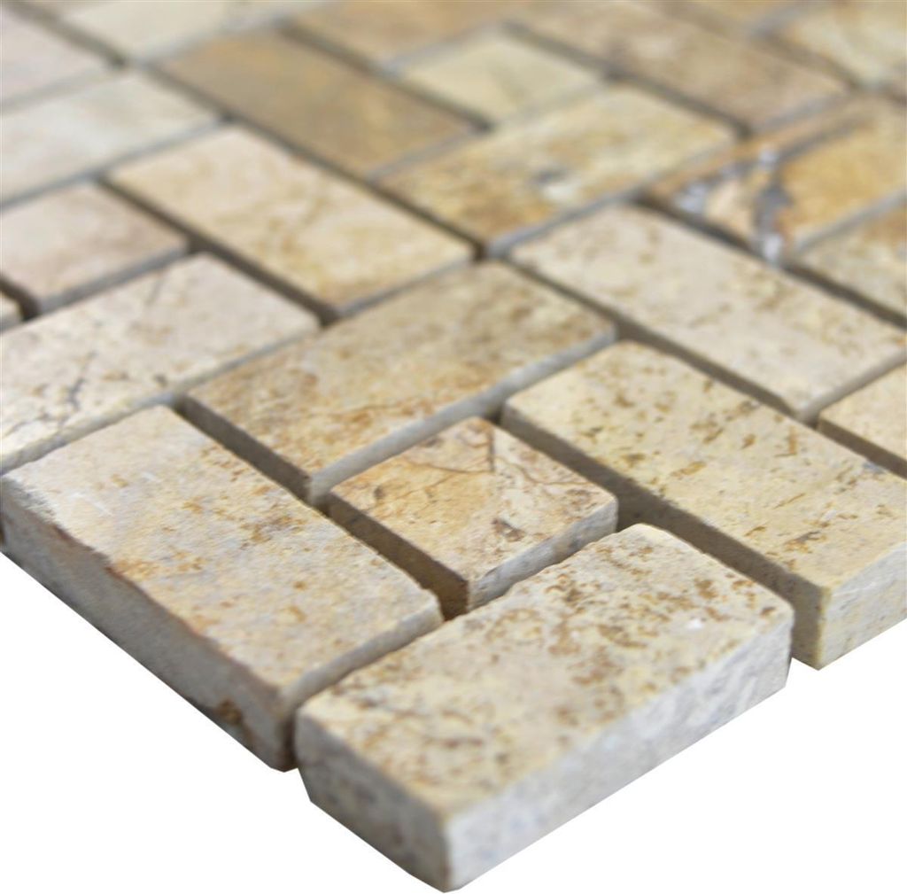 Naturstein Marmor Mosaik Fliesen Umay Braun Beige