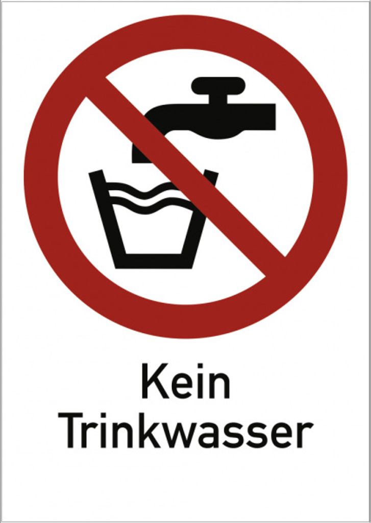 Dreifke Schild Kein Trinkwasser ISO 7010, Kombischild, Kunststoff, 210x297 mm