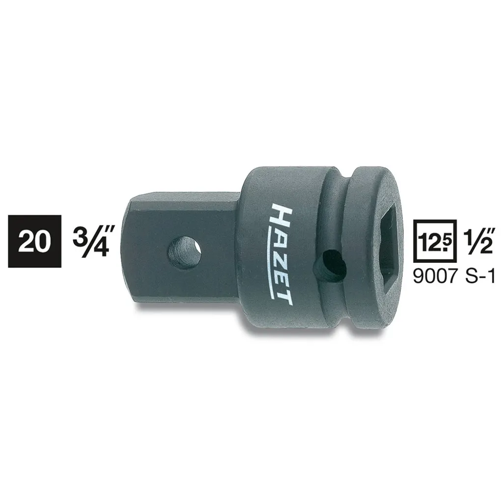 Adaptateur HAZET 9007S-1 Carré creux 1/2 vers Carré plein 3/4 pouces