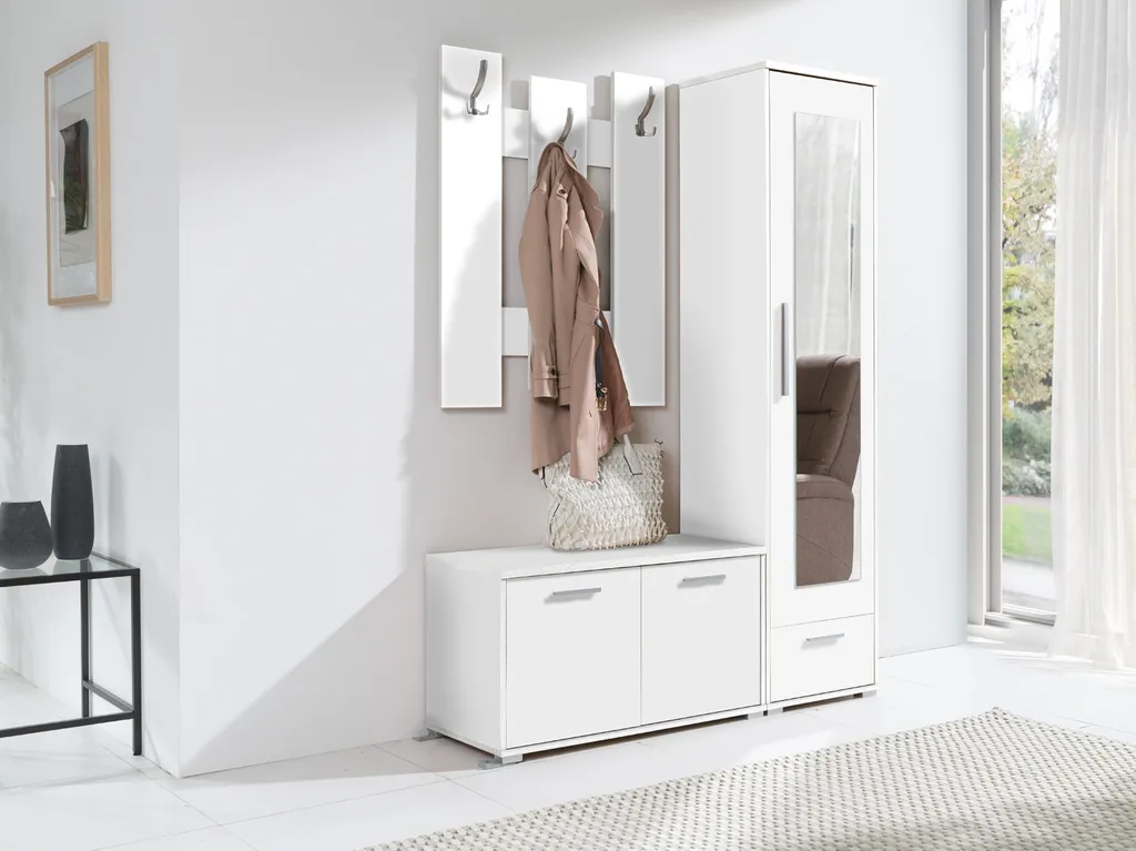 Patère murale pour couloir ORONOCO blanc : optimisez votre rangement