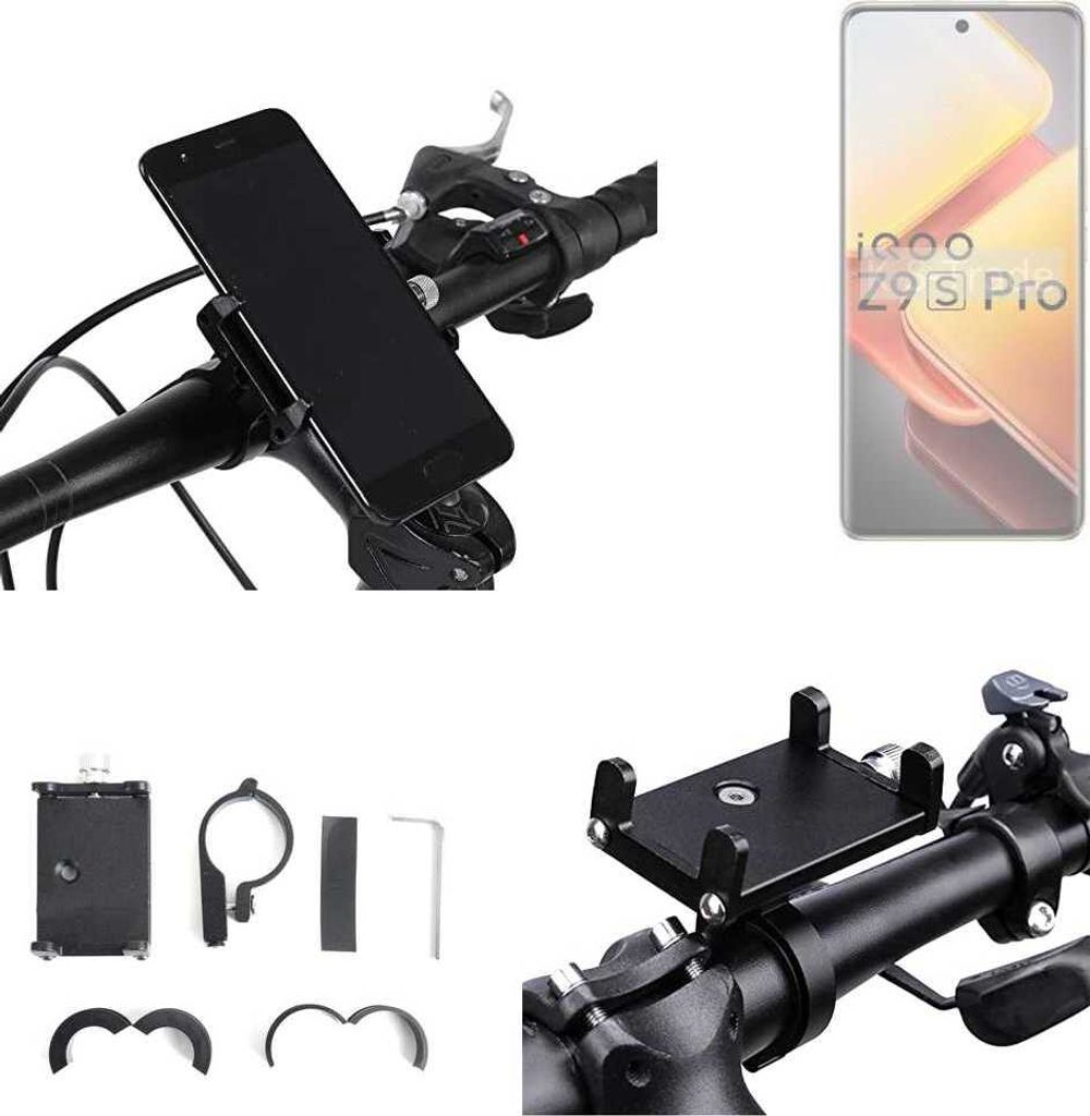 K-S-Trade Handyhalterung für das Fahrrad kompatibel mit Vivo iQOO Z9s Pro Halter Lenkstange Fahrradhalterung Motorrad Bike Mount Befestigung