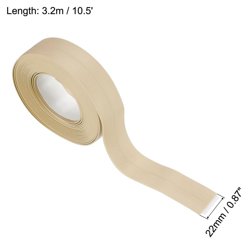 Wasserdicht Abdichtungsstreifen Klebeband 0.87"x10.5' PVC Dichtband Beige