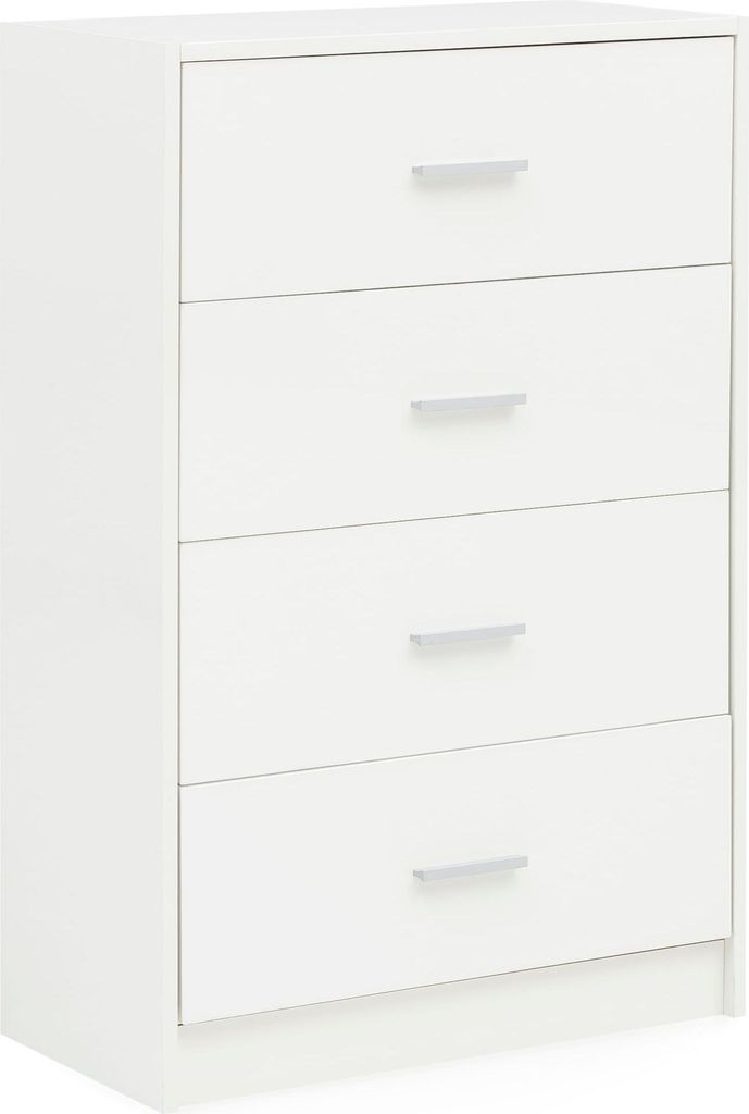 WOHNLING Sideboard WL5.864 Weiß Hochglanz 60x90x30 cm Anrichte Holz Modern Schmale Schubladenkommode Esszimmer Kleiner Allzweckschrank Flur