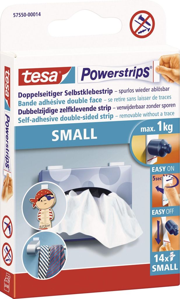 tesa Powerstrips SMALL Klebestreifen für max. 1,0 kg 1,4 x Produktbild 