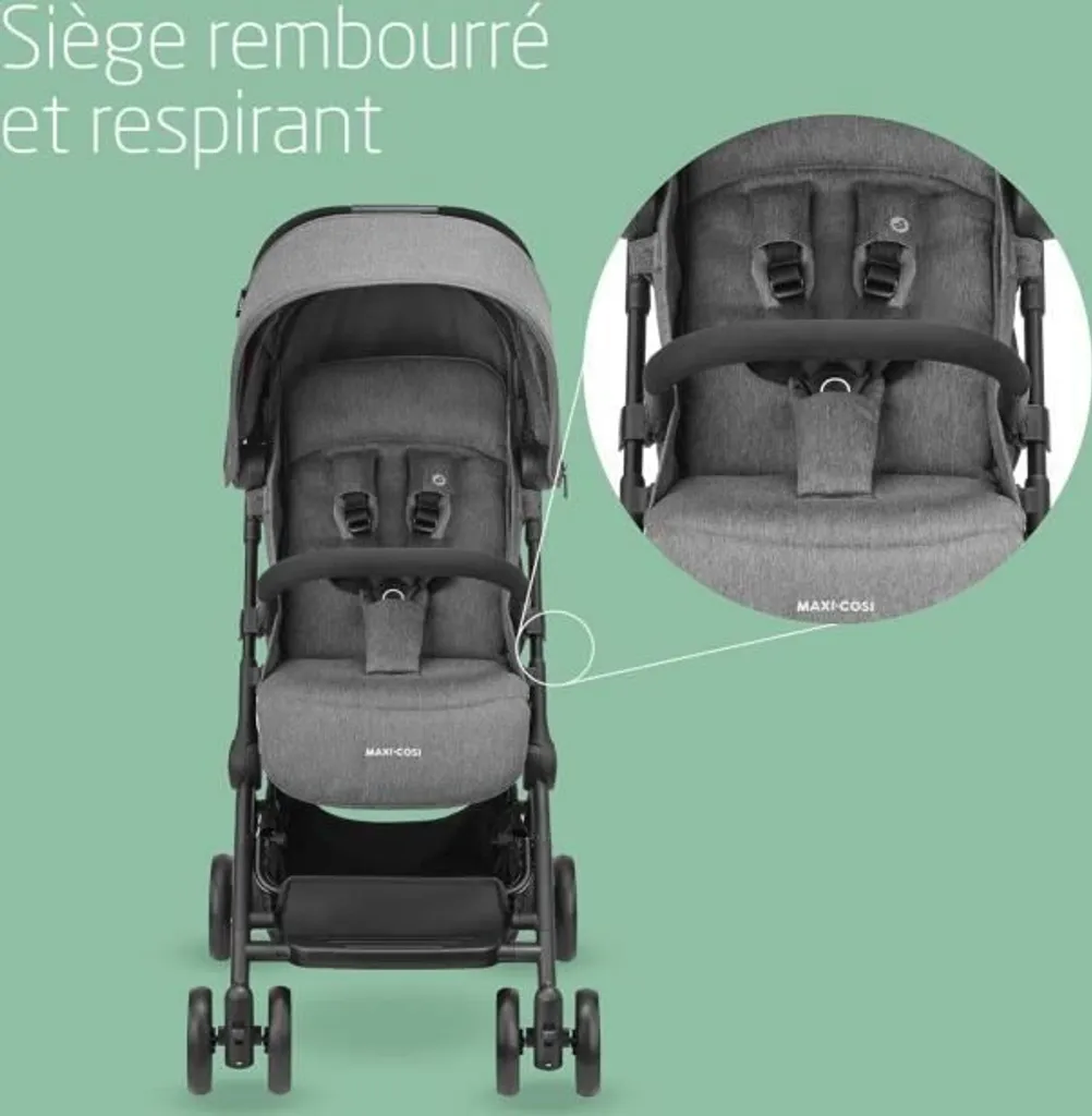 Maxi-Cosi Lara 2 Poussette Gain de Place 22kg Pliage Facile Select Grey