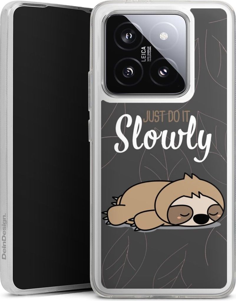 DeinDesign Handyhülle für Xiaomi 14T Pro Silikon Hülle Case Smartphone Schutzhülle Faultier Sprüche lazy sunday