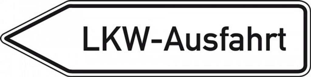 Dreifke Schild I Wegweiser LKW-Ausfahrt, linksweisend, Aluminium RA0, reflek...