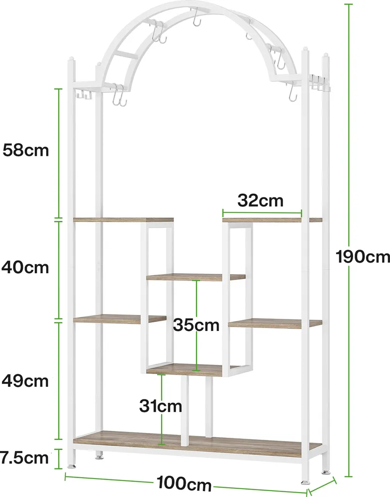 Étagère pour Plantes à 5 Étages en Métal - Support Fleurs Design 190 cm