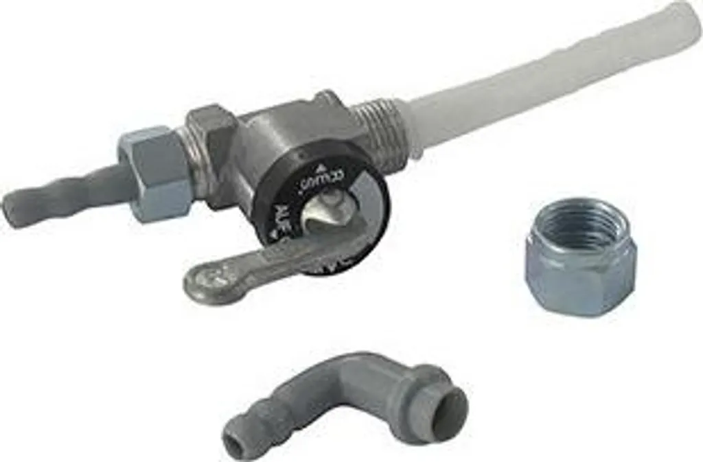 Robinet à essence universel M12 x 100 G avec filtre nylon pour durite 6mm