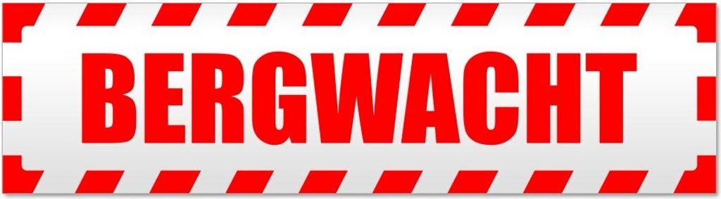 Kiwistar Bergwacht gestreift Magnetschild Schild magnetisch - 30cm Rot - Magnetfolie für Auto PKW Kfz