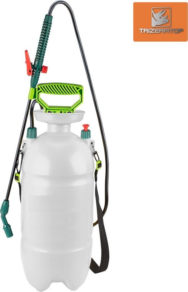 VERTO 7 Liter Handdrucksprüher, Druck von 2,5 bis 3 bar, ergonomischer Griff, Feststellknopf, Düsenverstellung, Skala zum Abmessen der Flüssigke...