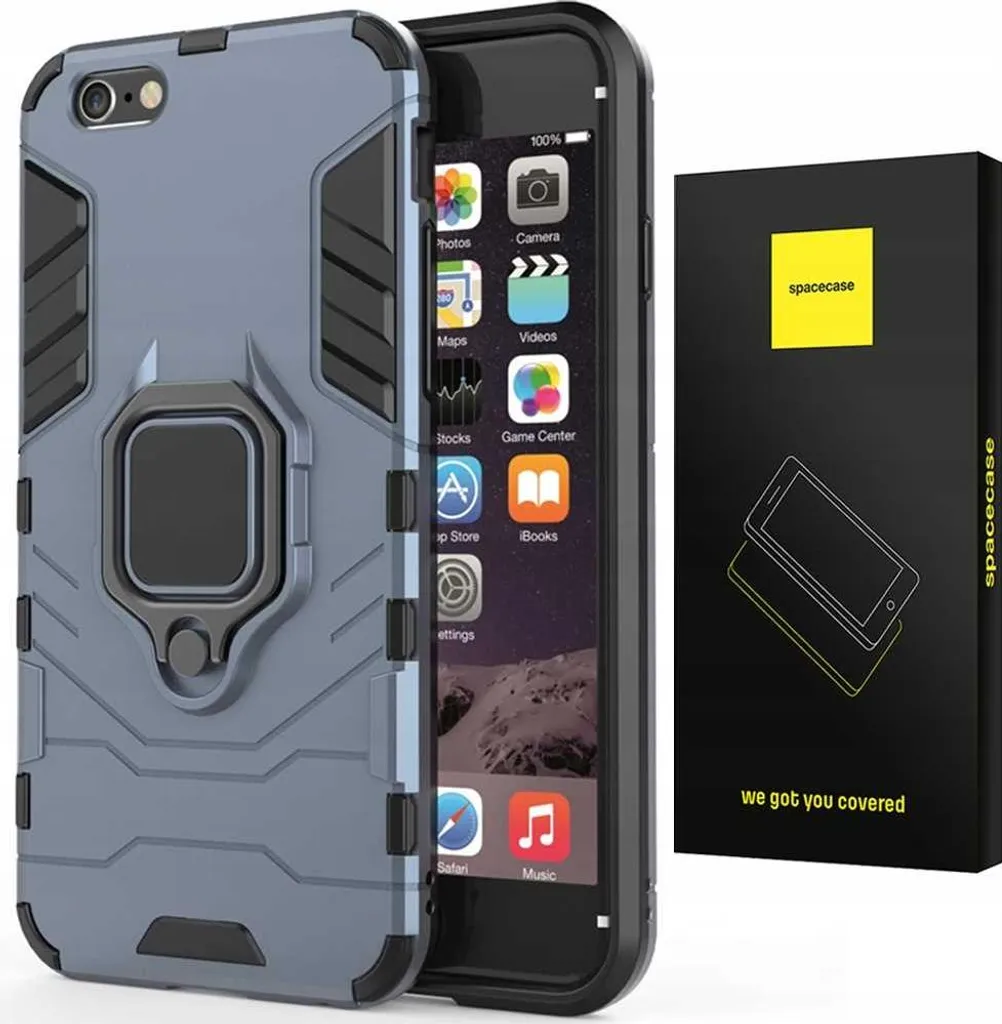 Coque de protection iPhone 6s Spacecase X-Ring Bleue avec support bague