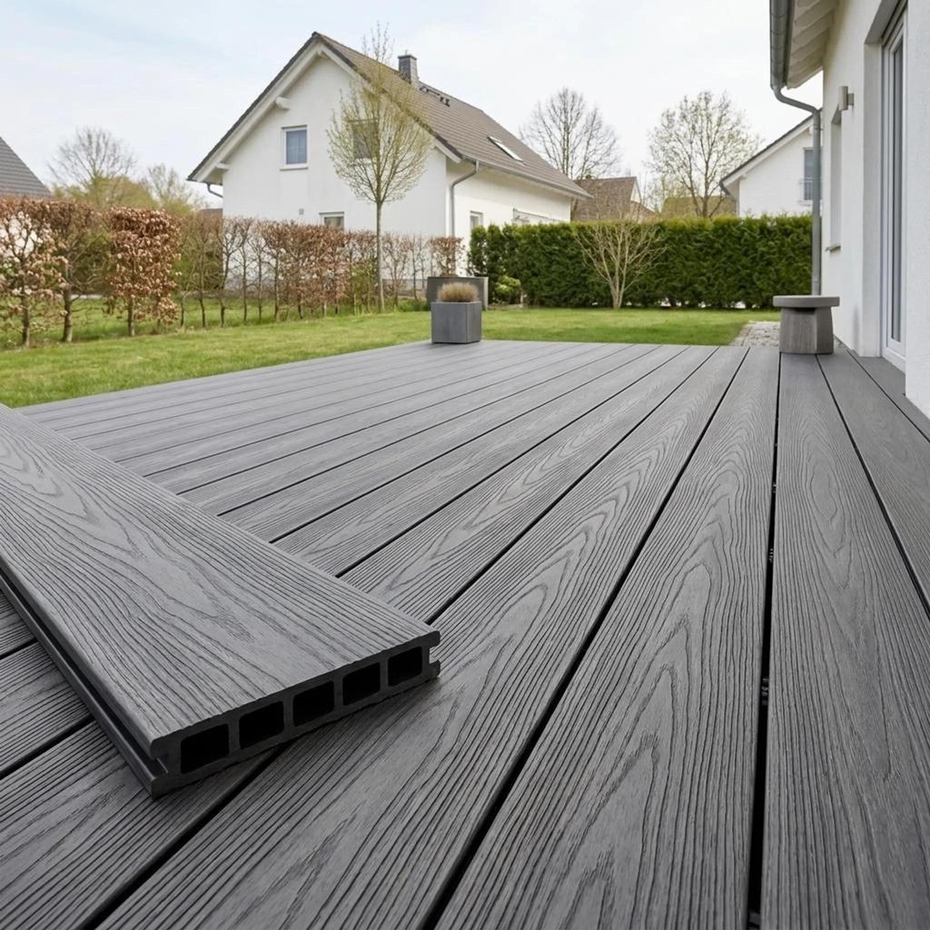 WPC Terrassendielen Komplettset 5 m² Anthrazit | mit Produktbild 