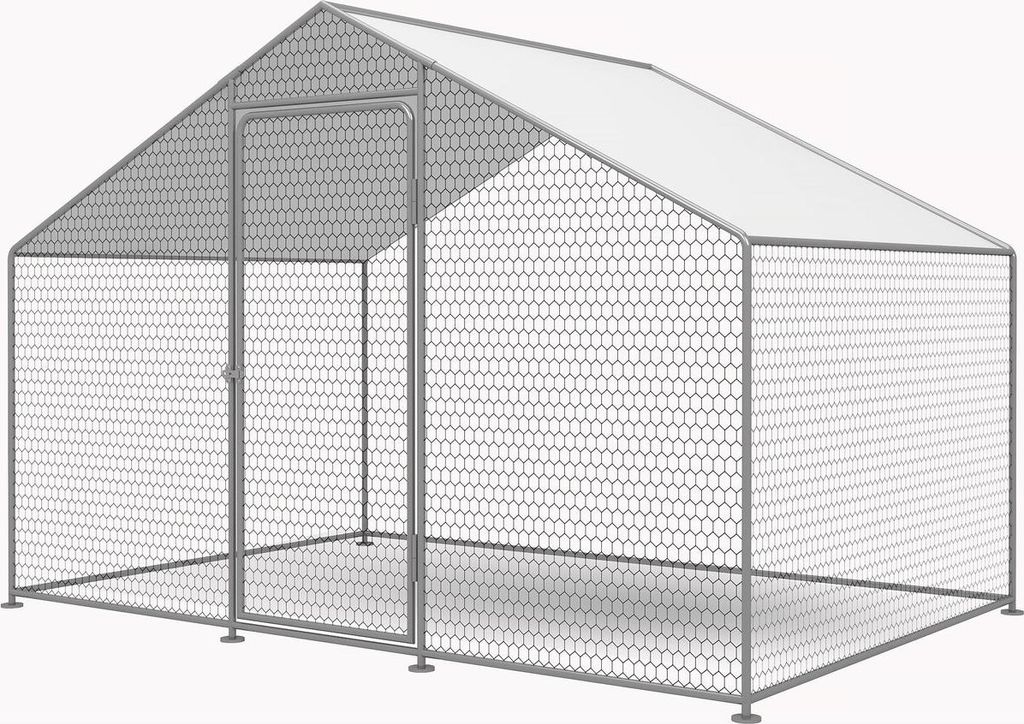Enclos à poules 6 m² parc grillagé 2 x 3 x 2 M acier Image du produit 