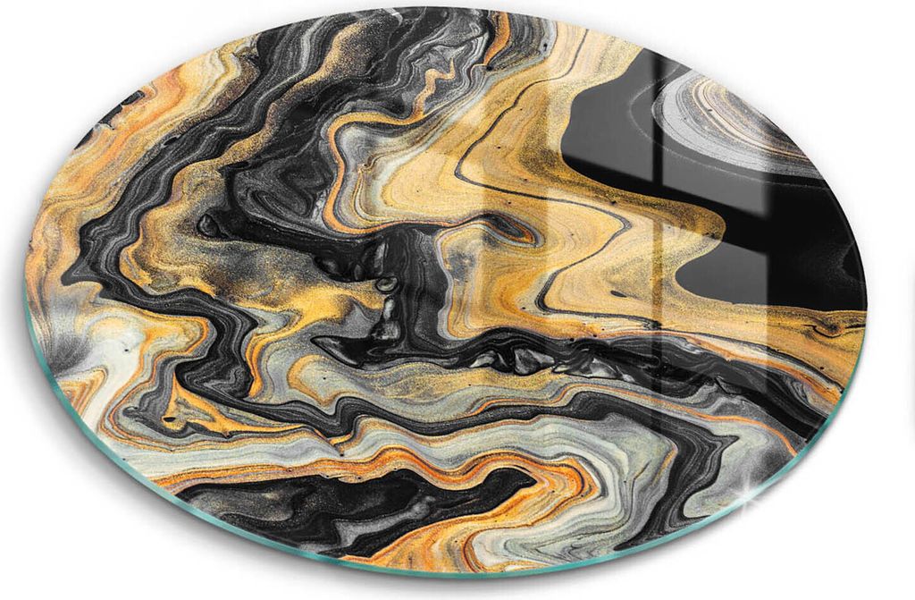 Glasschneideplatte - Herdabdeckplatte - fi40 cm -Schneidebrett - Spritzschutz - Zusammenfassung Struktur