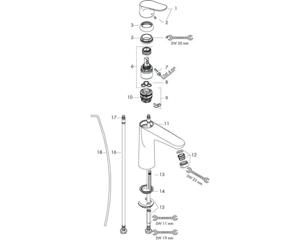 Montaggio Facile Hansgrohe Focus 100 CoolStart | Rubinetto Bagno Robusto - 7