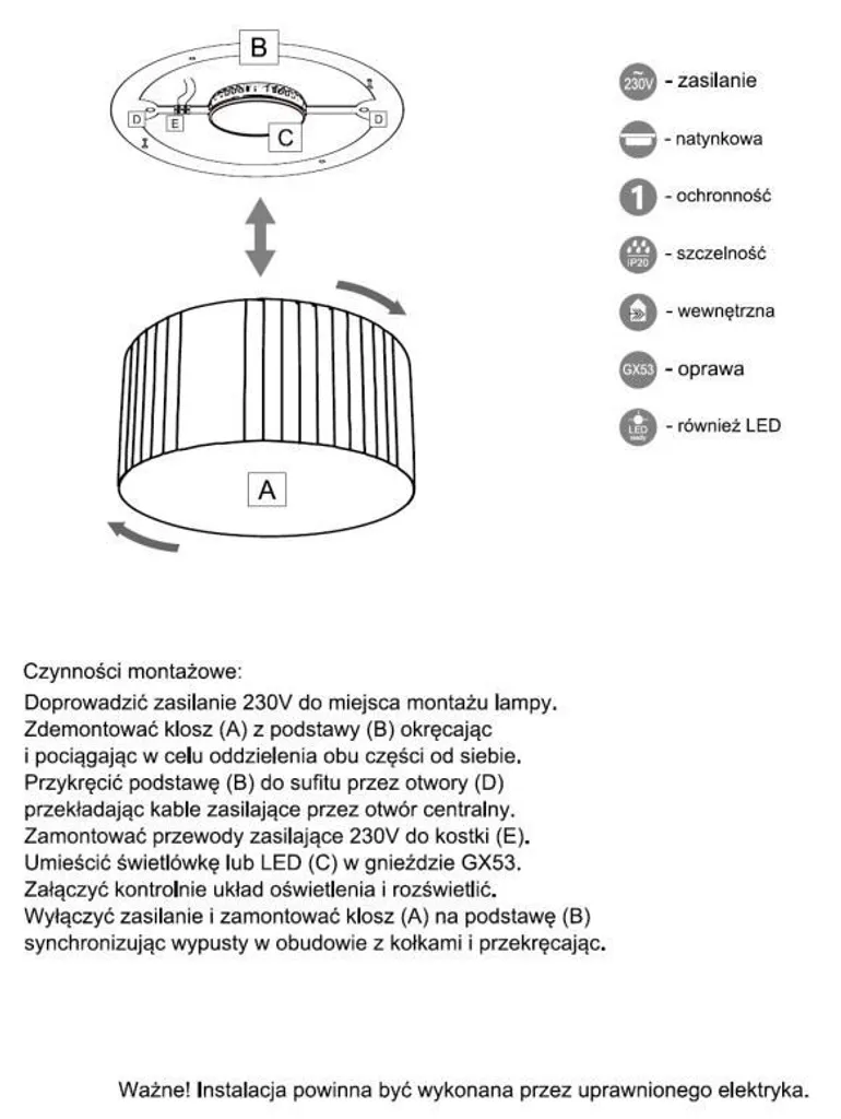 Plafonnier LED 12W design bicolore ZAMA Shilo Ø20 cm compact - 4