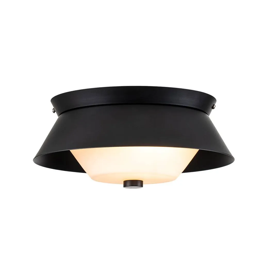 Plafonnier Bowtie IP44 résistant à l'humidité en métal noir et blanc