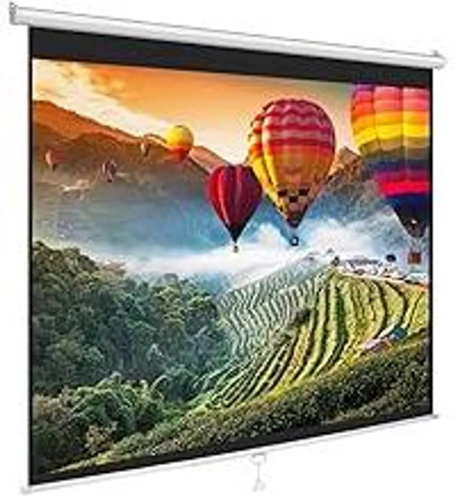 Schermo avvolgibile Pyle Beamer, 72 pollici, 144x107 cm 4:3, compatibile con Full HD e 4K, estensibile, schermo per proiettore da parete/soffitto, ideale per home cinema e presentazioni