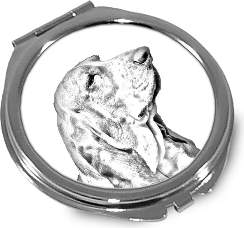 Specchio Compatto Basset Hound Personalizzato Art-Dog Logo