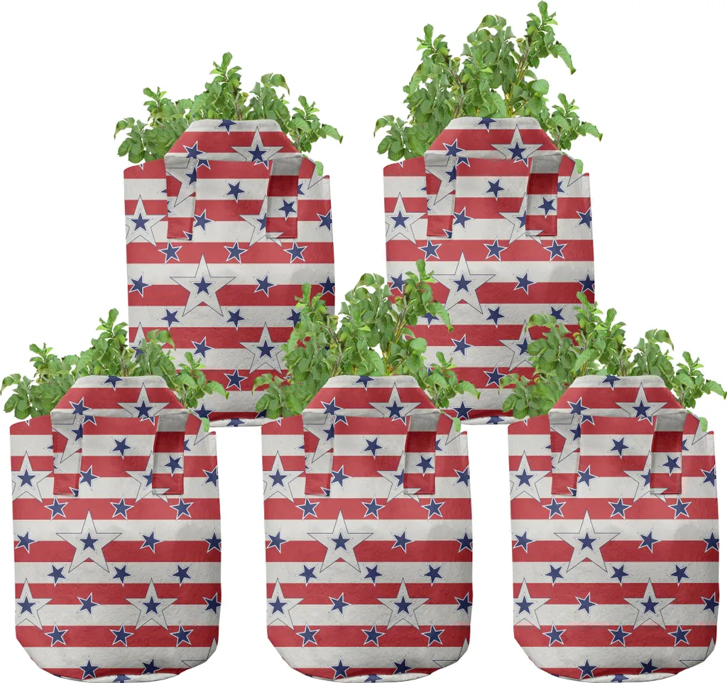 ABAKUHAUS Lot de 5 Pots de Culture 7 Gallons J'aime mon Pays Amérique