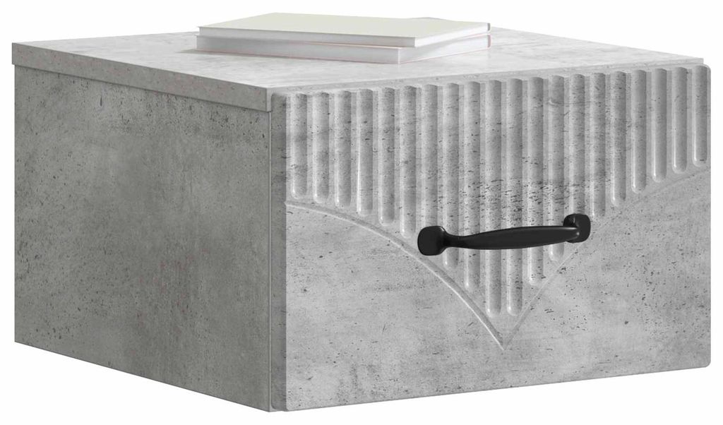 vidaXL Wandmontierter Nachttisch 2 pcs Betongrau 34,5 x 33 x 20 cm