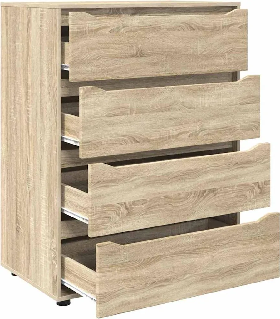 2 Armoires Robustes Chêne Sonoma - Buffet Bas Rangement 80cm x 105cm - 6