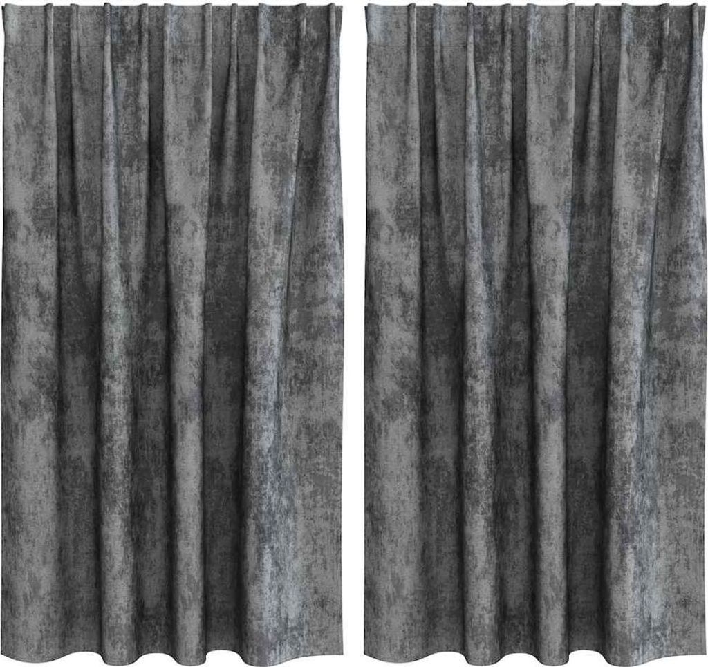 vidaXL Samtvorhänge mit Vorhängen 2 pcs Grau 140 x 140 cm Samt