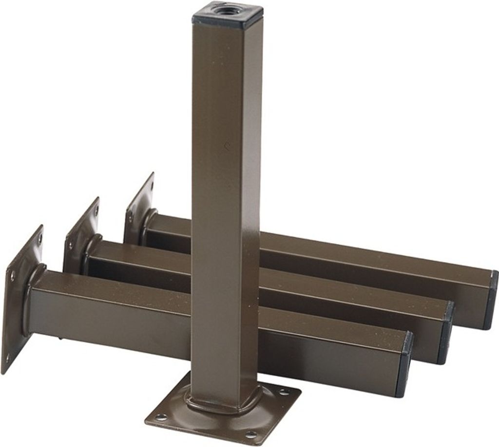 Möbelfuß verchr.25x25mm H.500mm Platte ELEMENT SYSTEM