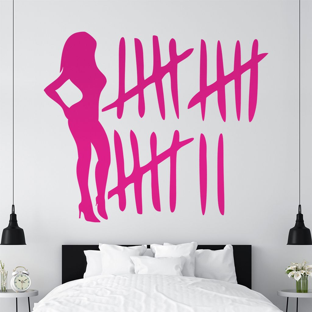 KIWISTAR Bitch Hunter Counter - Sexy Disko Wandtattoo in 6 Größen - Wandaufkleber Wall Sticker - Dekoration, Küche, Wohnzimmer, Schlafzimmer, Ba...