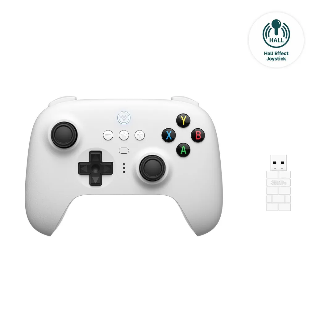 Manette Hall Effect 8BitDo Ultimate 2.4G - Joysticks Magnétiques Blancs