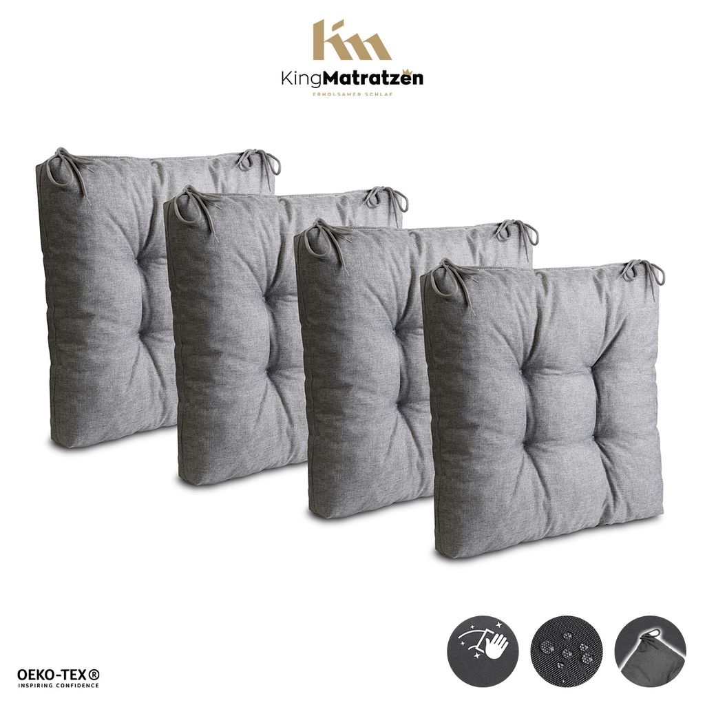 Sitzkissen 4er Set 40 x 40 cm Polster | Wasserdichtes Produktbild 8