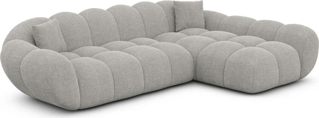 Strukturstoff L-Form Sofa Liva Hellgrau Rechts