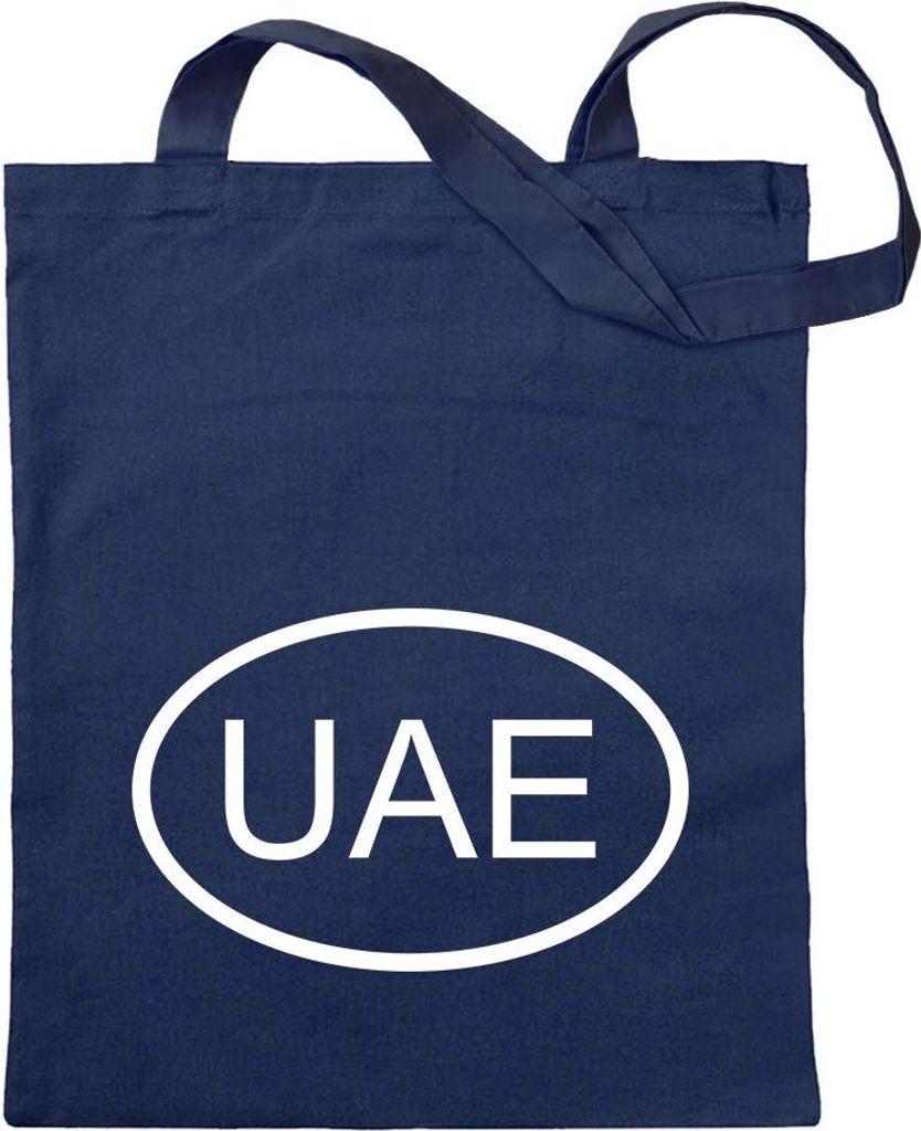 Kiwistar - Baumwolltasche - dunkelblau - Vereinigte Arabische Emirate UAE - Tragetasche Stoffbeutel Umhängetasche Langer Henkel
