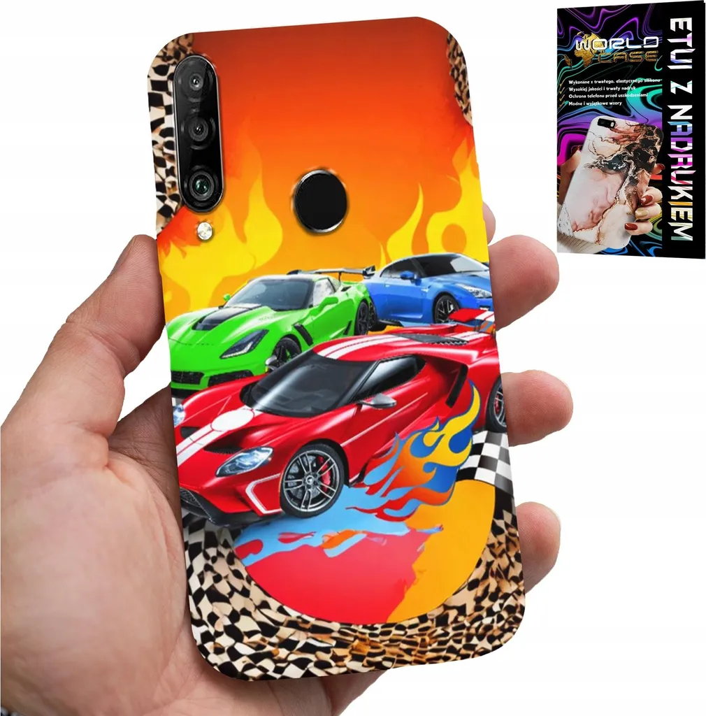 Custodia Per Huawei P30 Lite - Per Bambini, Auto Da Corsa + Vetro