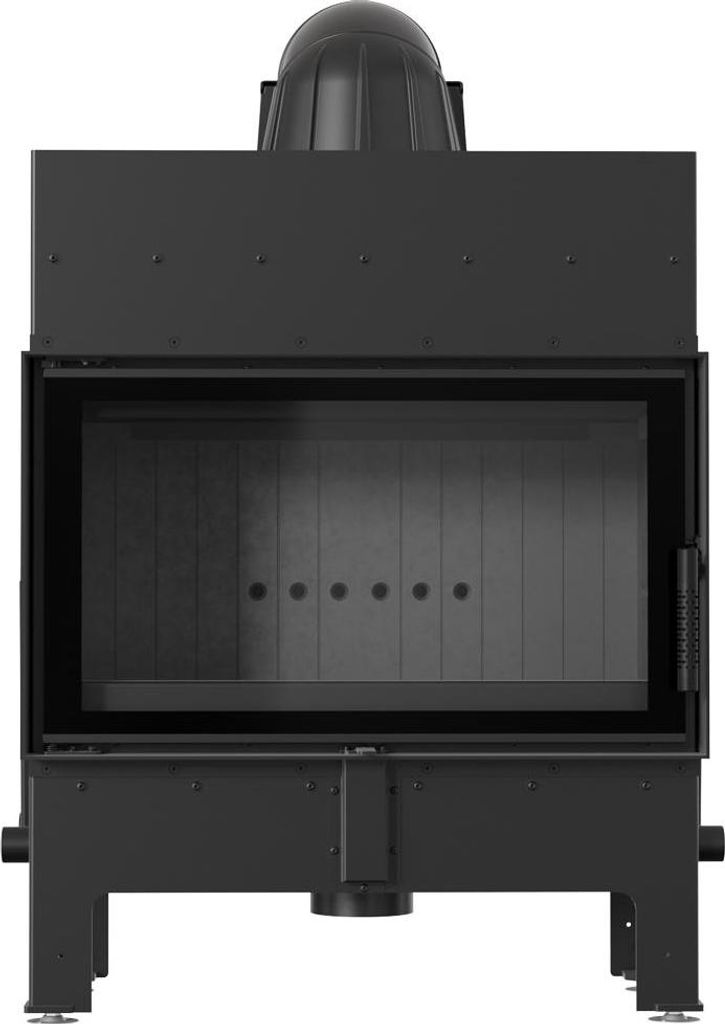 Kamineinsatz aus Stahl KRATKI FLOKI M 10 kW Ø 200 schwarz Verkleidung
