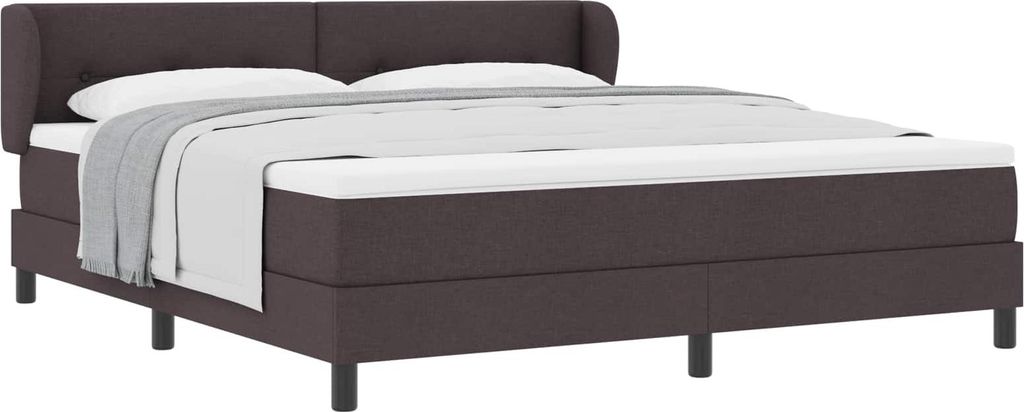vidaXL Boxspringbett mit Matratze Dunkelbraun 180 x 200 cm Stoff