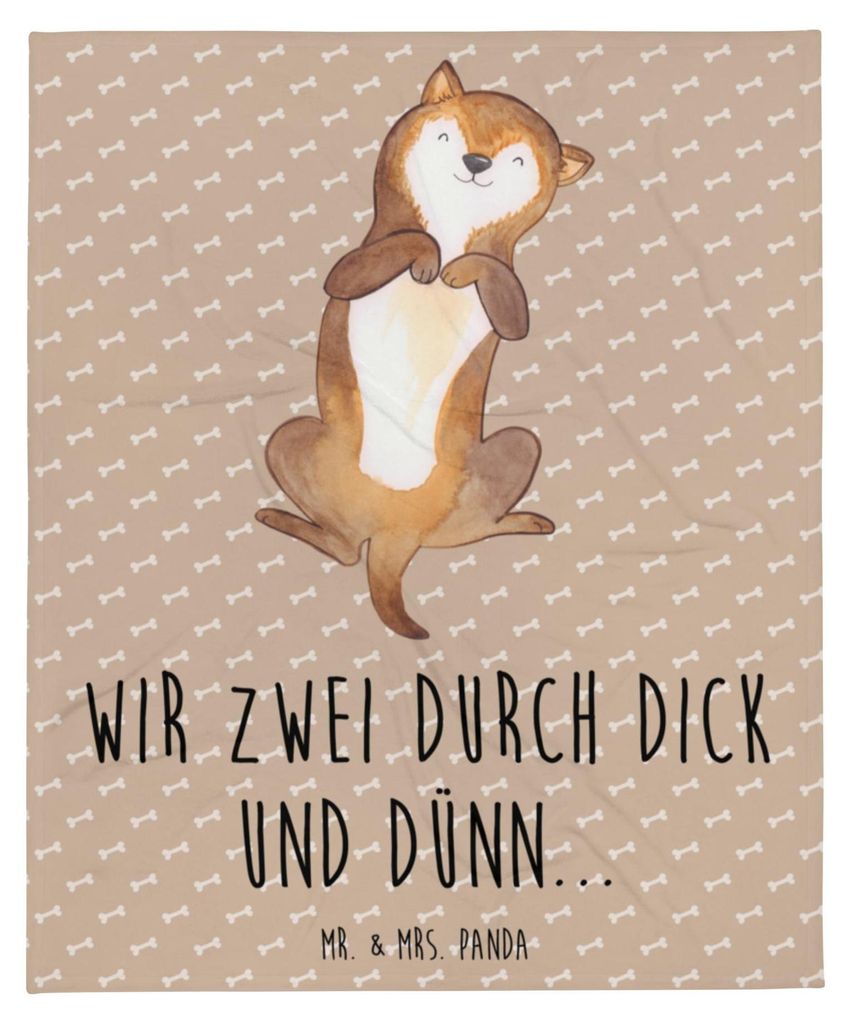 Mr. & Mrs. Panda Sofadecke Hund Streicheln - Hundeglück - Geschenk, Sofaüberwurf, Kuscheldecke, Wauwau, Hunde, Kraulen, Sprüche, Flauschige Deck...