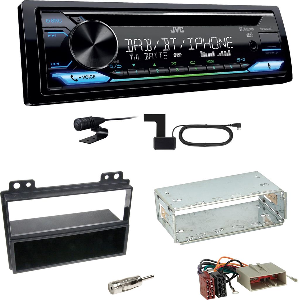JVC KD-DB912BT Digitalradio Bluetooth Einbauset für Ford Fiesta Fusion