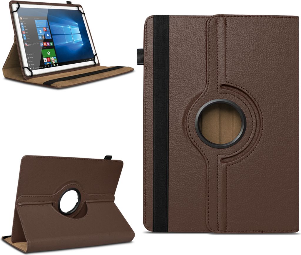 Tablet Hülle für TOSCIDO 4G LTE Tasche Schutzhülle Case Cover 10 Zoll DrehbarFarben:Braun