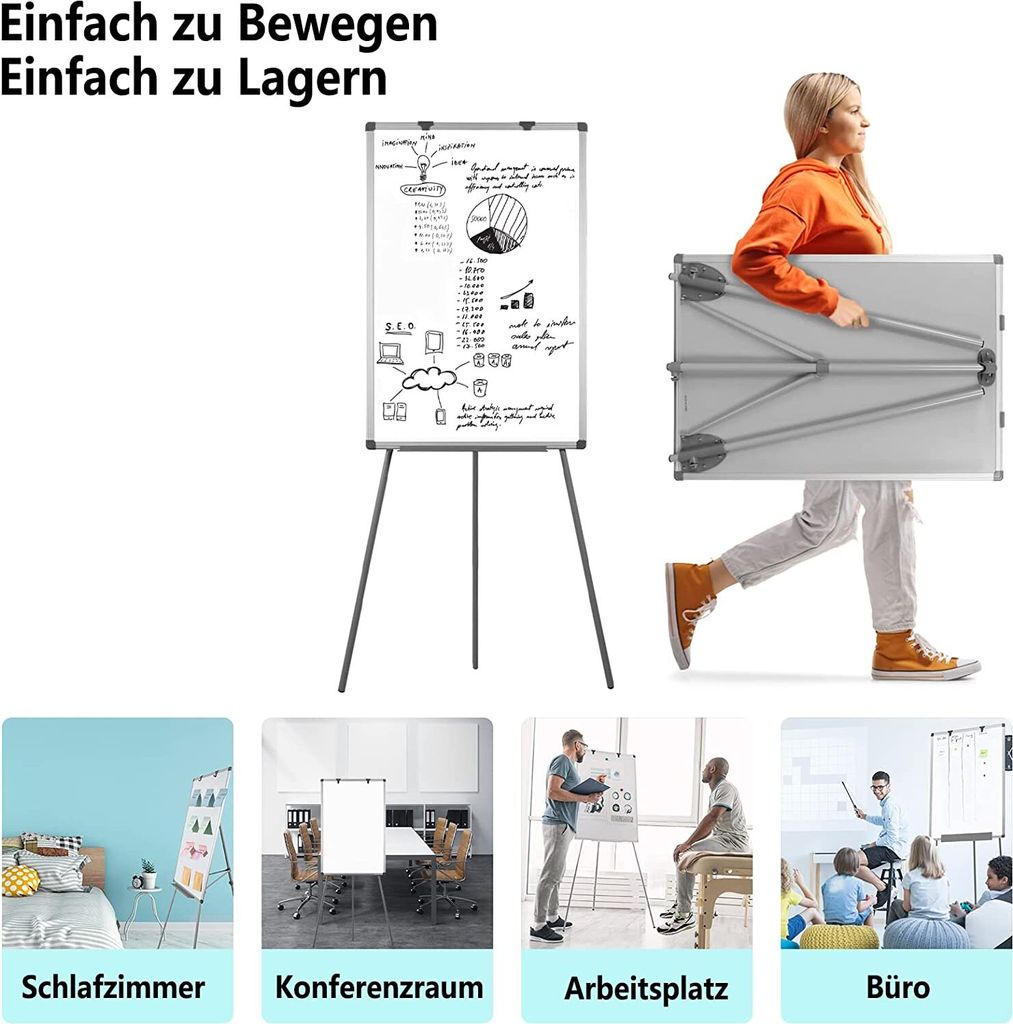 TRMLBE Flipchart Magnetická tabule Flip Charts Multifunkční Obrázek produktu 5