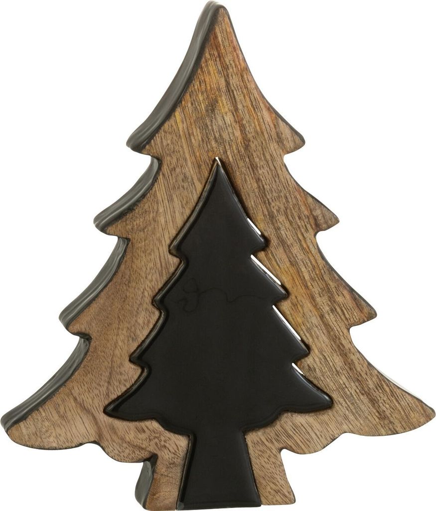 J-Line Baum Puzzle Holz Schwarz/Naturell Medium