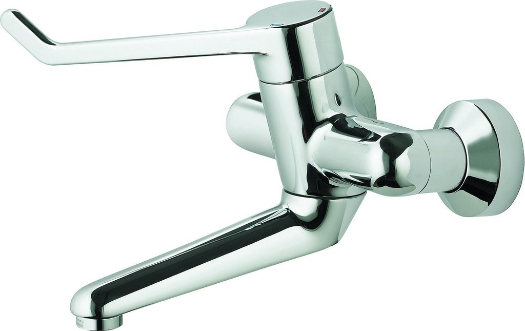 Ideal Standard Einhebel-Wand-Waschtischsicherheitsarmatur CERAPLUS Ausladung 230 mm, Hebel 180 mm nicht absperrbare Anschlüsse chrom
