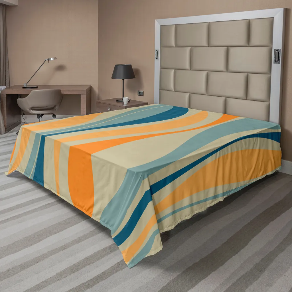 Lenzuolo Arredamento ABAKUHAUS 275x260 cm Blu Petrolio Vintage Design