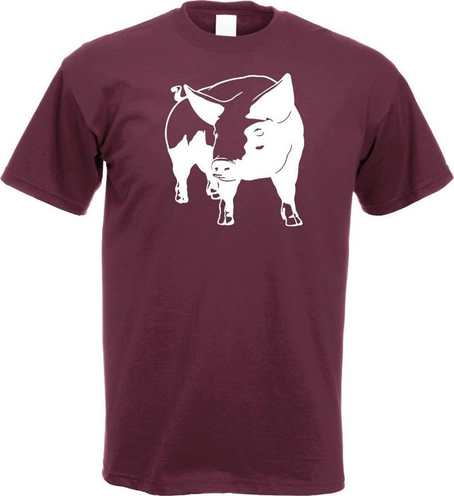 Kiwistar - T-Shirt - Burgund - Schwein Motiv 4 - Sau - Baby Herren Funshirt Bedruckt Design Sprüche Spruch Motive - mit Motiv Bedruckt - Funshirt ...