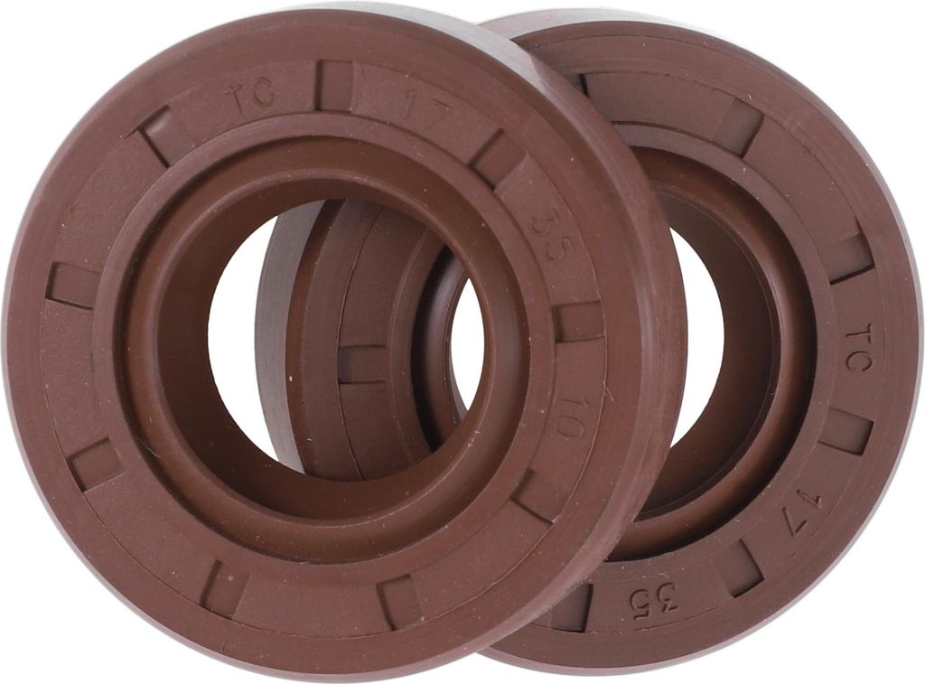 Universelle Öldichtung TC Dichtungsring Rotationswellendichtung 17x35x10mm Hochdruck FKM Gummi Braun 2 Stück
