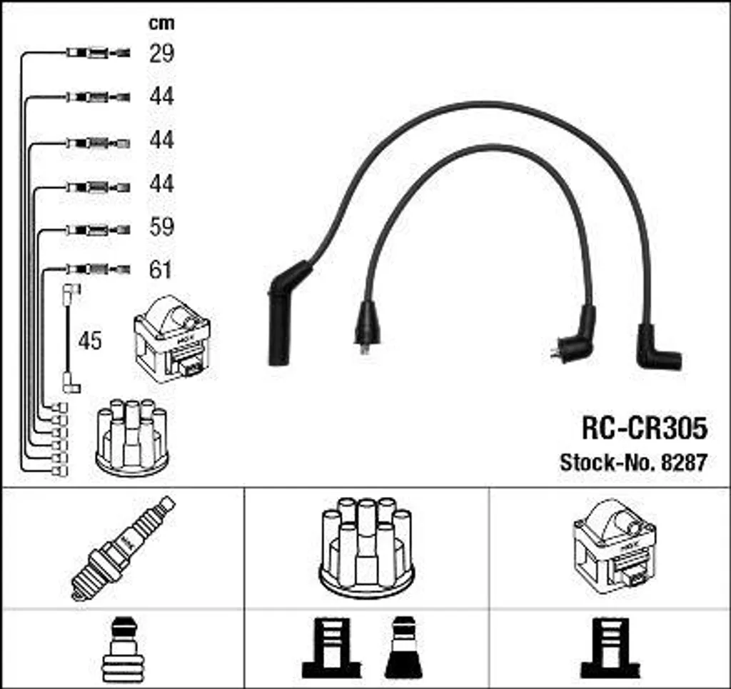 NGK 8288 Set cavi accensione OE 4728190 compatibile con Cherokee
