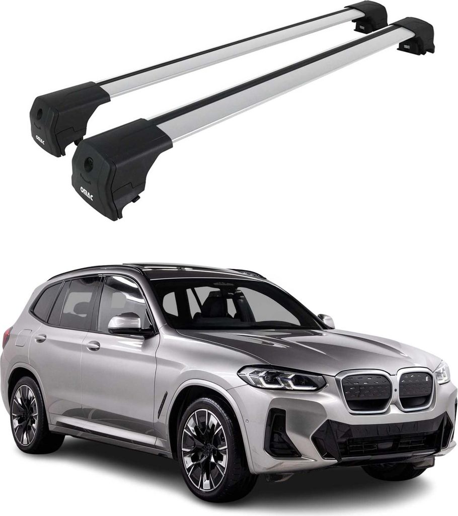Dachträger Grundtäger für BMW IX3 G08 2020-2025 75kg Aluminium Silber 2 tlg