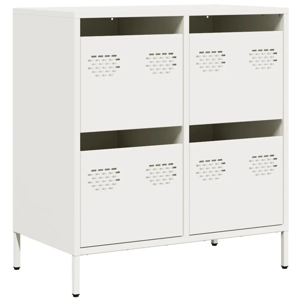 Mobiletto Ufficio Bianco 68x39x73,5 Acciaio | Organizer Professionale Ante